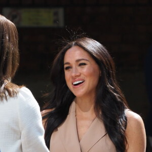 Meghan Markle, duchesse de Sussex, se rend à l'Université de Johannesburg où elle a participé à une table ronde avec l'Association des universités du Commonwealth, dont elle est la marraine. Johannesburg, Afrique du Sud, le 1er octobre 2019.