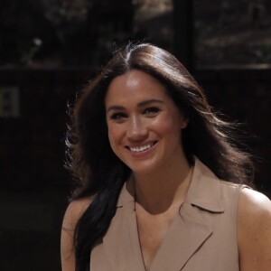 Meghan Markle, duchesse de Sussex, se rend à l'Université de Johannesburg où elle a participé à une table ronde avec l'Association des universités du Commonwealth, dont elle est la marraine. Johannesburg, Afrique du Sud, le 1er octobre 2019.