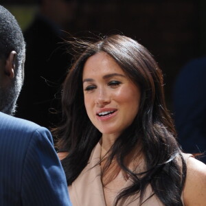 Meghan Markle, duchesse de Sussex, se rend à l'Université de Johannesburg où elle a participé à une table ronde avec l'Association des universités du Commonwealth, dont elle est la marraine. Johannesburg, Afrique du Sud, le 1er octobre 2019.