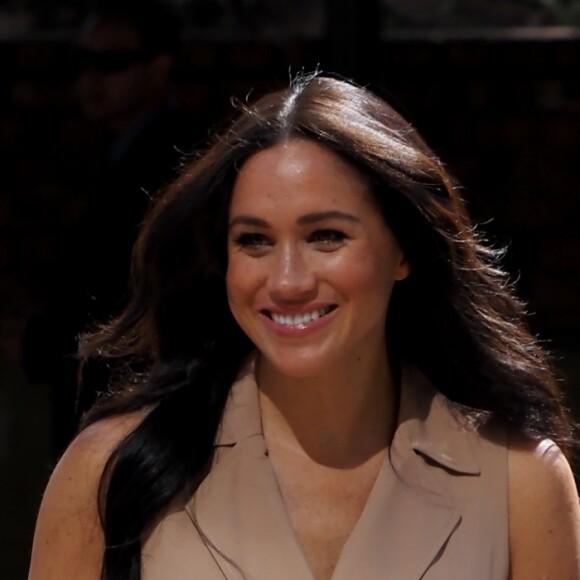 Meghan Markle, duchesse de Sussex, se rend à l'Université de Johannesburg où elle a participé à une table ronde avec l'Association des universités du Commonwealth, dont elle est la marraine. Johannesburg, Afrique du Sud, le 1er octobre 2019.