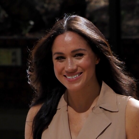 Meghan Markle, duchesse de Sussex, se rend à l'Université de Johannesburg où elle a participé à une table ronde avec l'Association des universités du Commonwealth, dont elle est la marraine. Johannesburg, Afrique du Sud, le 1er octobre 2019.