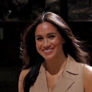 Meghan Markle, duchesse de Sussex, se rend à l'Université de Johannesburg où elle a participé à une table ronde avec l'Association des universités du Commonwealth, dont elle est la marraine. Johannesburg, Afrique du Sud, le 1er octobre 2019.