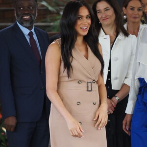 Meghan Markle, duchesse de Sussex, se rend à l'Université de Johannesburg où elle a participé à une table ronde avec l'Association des universités du Commonwealth, dont elle est la marraine. Johannesburg, Afrique du Sud, le 1er octobre 2019.