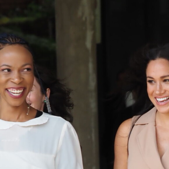 Meghan Markle, duchesse de Sussex, se rend à l'Université de Johannesburg où elle a participé à une table ronde avec l'Association des universités du Commonwealth, dont elle est la marraine. Johannesburg, Afrique du Sud, le 1er octobre 2019.