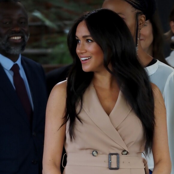 Meghan Markle, duchesse de Sussex, se rend à l'Université de Johannesburg où elle a participé à une table ronde avec l'Association des universités du Commonwealth, dont elle est la marraine. Johannesburg, Afrique du Sud, le 1er octobre 2019.