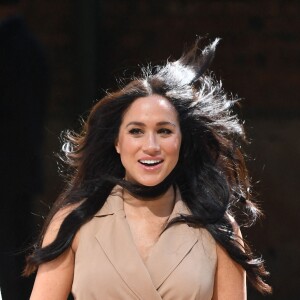 Meghan Markle, duchesse de Sussex, se rend à l'Université de Johannesburg où elle a  participé à une table ronde avec l'Association des universités du Commonwealth, dont elle est la marraine. Johannesburg, Afrique du Sud, le 1er octobre 2019.