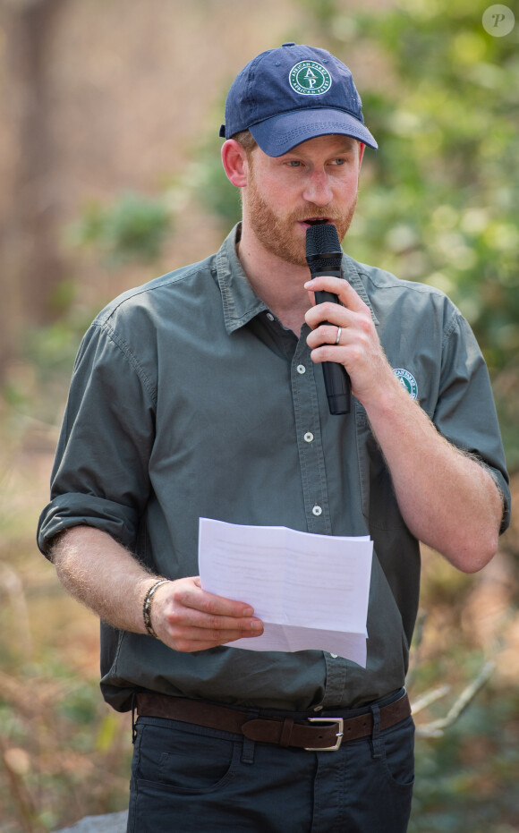 Le prince Harry, duc de Sussex visite le parc national de Liwonde et la forêt Mangochi lors de la huitième journée de la visite royale en Afrique. Liwonde, le 30 septembre 2019.