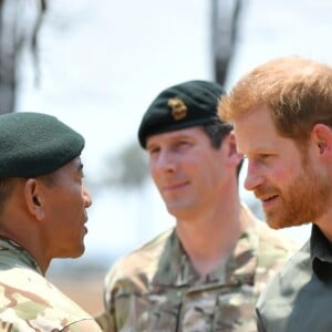 Le prince Harry, duc de Sussex, rend hommage au soldat Mathew Talbot, tué le 5 mai 2019 par un éléphant au Liwonde National Park (Malawi), le 30 septembre 2019, dans le cadre de son voyage officiel en Afrique du Sud.