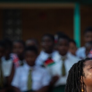 Le prince Harry, duc de Sussex, visite le Nalikule College of Education à Lilongwe, Malawi, le 29 septembre 2019, lors du septième jour de la tournée royale en Afrique.