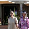 Laeticia Hallyday est allée déjeuner avec Maryline Issartier et Marine (l'ex-femme de son compagnon Pascal Balland) au restaurant "Kiff Kafe" à Los Angeles le 2 octobre 2019.