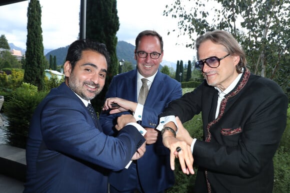 David Brolliet, Fadi Joseph Abou et Flavio Bucciarelli - Les invités lors du week-end organisé par Less Saves The Planet le 7 septembre 2019 à l'Alpina Gstaad