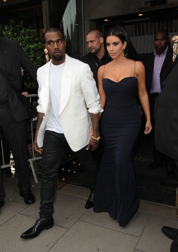 Kanye West et Kim Kardashian en 2012, à Londres. 