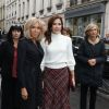 Brigitte Macron, la princesse Mary de Danemark et Valérie Pécresse visitent la cité scolaire Alphonse de Lamartine à Paris le 9 octobre 2019. © Dominique Jacovides/Bestimage