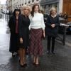 Brigitte Macron et la princesse Mary de Danemark visitent la cité scolaire Alphonse de Lamartine à Paris le 9 octobre 2019. © Dominique Jacovides/Bestimage