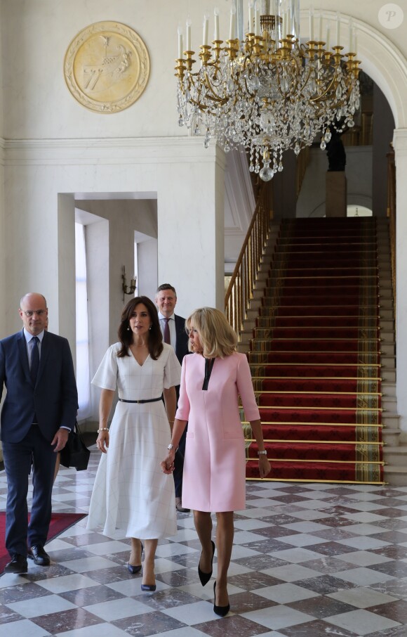 La première dame Brigitte Macron et Jean-Michel Blanquer, ministre de l'Education Nationale, reçoivent la princesse Mary de Danemark au Palais de l'Elysée à Paris, France, le 24 juin 2019. © Jacques Demarthon/Pool/Bestimage