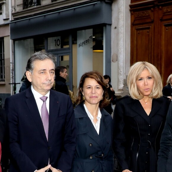 Guest, Brigitte Macron, Valérie Pécresse, présidente du conseil régional d'Ile de France lors de la visite de la cité scolaire Alphonse de Lamartine à Paris le 9 octobre 2019. © Dominique Jacovides / Bestimage