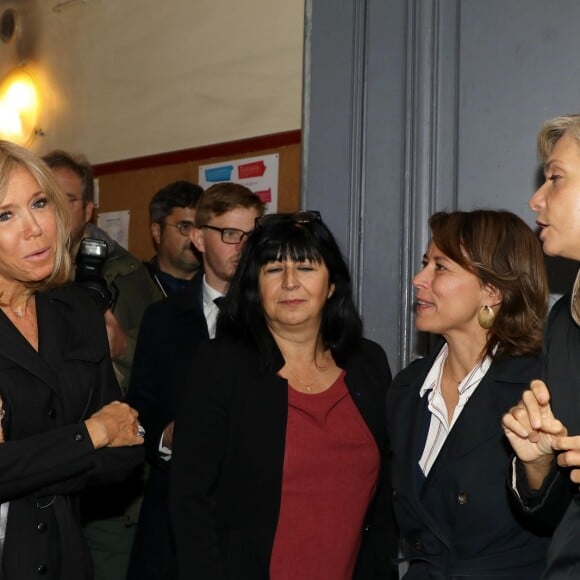 Brigitte Macron, Valérie Pécresse, présidente du conseil régional d'Ile de France lors de la visite de la cité scolaire Alphonse de Lamartine à Paris le 9 octobre 2019. © Dominique Jacovides / Bestimage