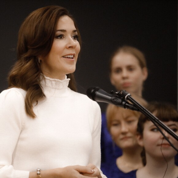 La princesse Mary de Danemark lors de la visite de la cité scolaire Alphonse de Lamartine à Paris le 9 octobre 2019. © Hamilton / Pool / Bestimage