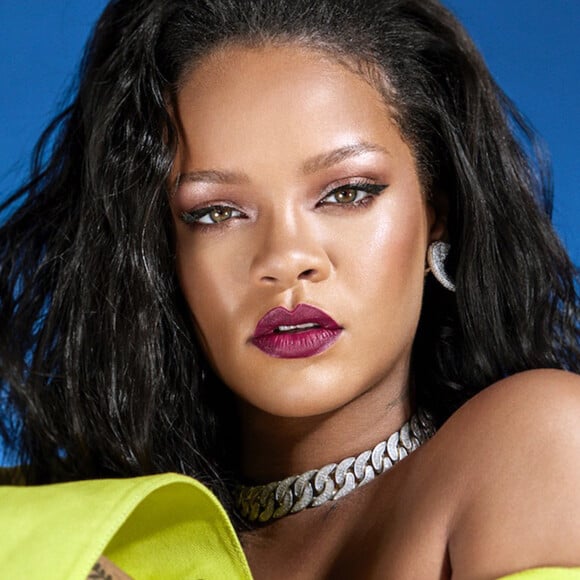 Rihanna pose pour la campagne de pub de sa marque de cosmétiques "Fenty Beauty". New York. Le 4 septembre 2019.