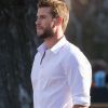 Liam Hemsworth a été aperçu, sans son alliance, sur le tournage d'une publicité à Melbourne en Australie, le 20 juillet 2019.