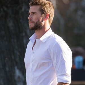 Liam Hemsworth a été aperçu, sans son alliance, sur le tournage d'une publicité à Melbourne en Australie, le 20 juillet 2019.