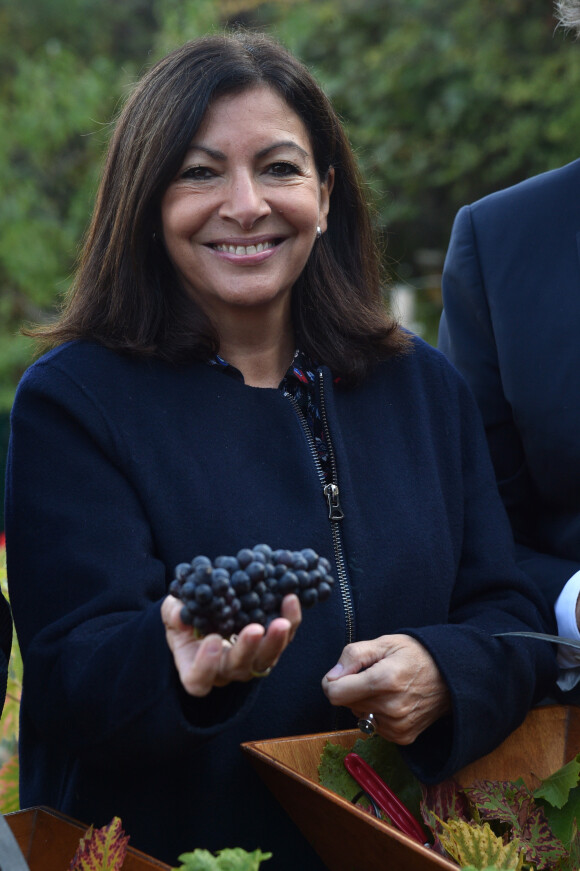 La Maire de Paris Anne Hidalgo - Vendanges des vignes du Clos Montmartre à Paris le 12 octobre 2019. © Giancarlo Gorassini/Bestimage