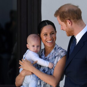 Le prince Harry, duc de Sussex, et Meghan Markle, duchesse de Sussex, avec leur fils Archie ont rencontré l'archevêque Desmond Tutu et sa femme à Cape Town, Afrique du Sud. Le 25 septembre 2019