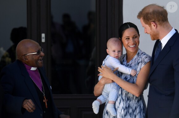 Le prince Harry, duc de Sussex, et Meghan Markle, duchesse de Sussex, avec leur fils Archie ont rencontré l'archevêque Desmond Tutu et sa femme à Cape Town, Afrique du Sud. Le 25 septembre 2019