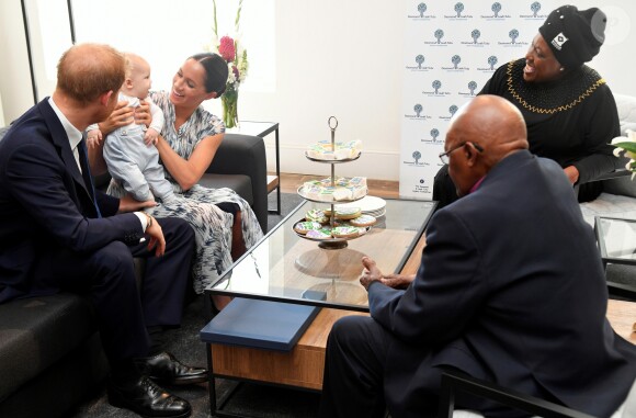 Le prince Harry, duc de Sussex, et Meghan Markle, duchesse de Sussex, avec leur fils Archie ont rencontré l'archevêque Desmond Tutu et sa femme à Cape Town, Afrique du Sud. Le 25 septembre 2019