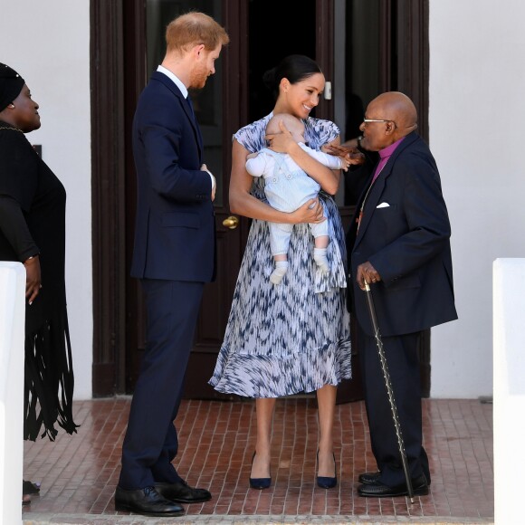 Le prince Harry, duc de Sussex, et Meghan Markle, duchesse de Sussex, avec leur fils Archie ont rencontré l'archevêque Desmond Tutu et sa femme à Cape Town, Afrique du Sud. Le 25 septembre 2019