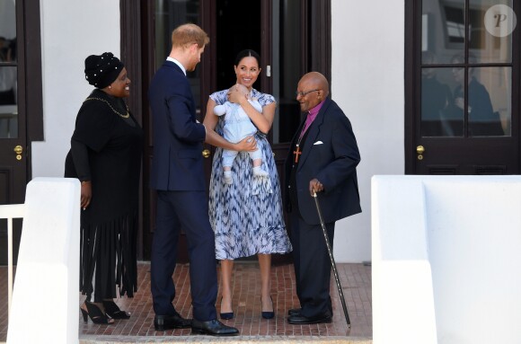 Le prince Harry, duc de Sussex, et Meghan Markle, duchesse de Sussex, avec leur fils Archie ont rencontré l'archevêque Desmond Tutu et sa femme à Cape Town, Afrique du Sud. Le 25 septembre 2019
