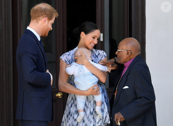 Le prince Harry, duc de Sussex, et Meghan Markle, duchesse de Sussex, avec leur fils Archie ont rencontré l'archevêque Desmond Tutu et sa femme à Cape Town, Afrique du Sud. Le 25 septembre 2019