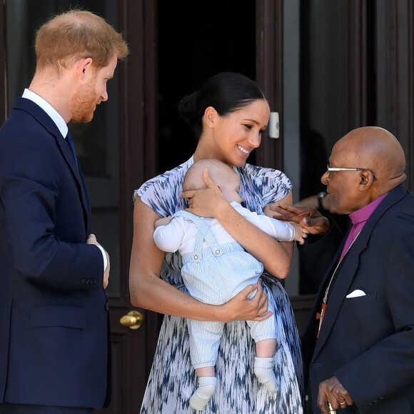 Le prince Harry, duc de Sussex, et Meghan Markle, duchesse de Sussex, avec leur fils Archie ont rencontré l'archevêque Desmond Tutu et sa femme à Cape Town, Afrique du Sud. Le 25 septembre 2019