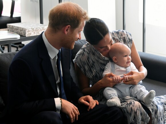 Le prince Harry, duc de Sussex, et Meghan Markle, duchesse de Sussex, avec leur fils Archie ont rencontré l'archevêque Desmond Tutu et sa femme à Cape Town, Afrique du Sud. Le 25 septembre 2019