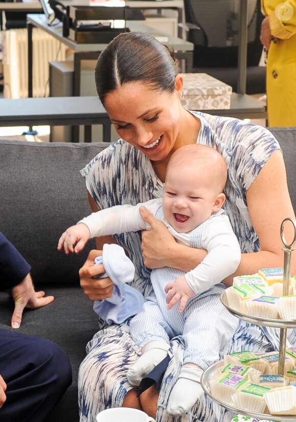 Le prince Harry, duc de Sussex, et Meghan Markle, duchesse de Sussex, avec leur fils Archie ont rencontré l'archevêque Desmond Tutu et sa femme à Cape Town, Afrique du Sud. Le 25 septembre 2019