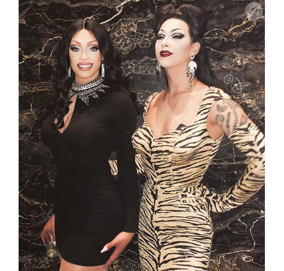 Tatianna, candidate de la deuxième saison de l'émission "RuPaul's Drag Race", et Violet Chachki sur Instagram. Le 23 janvier 2018.
