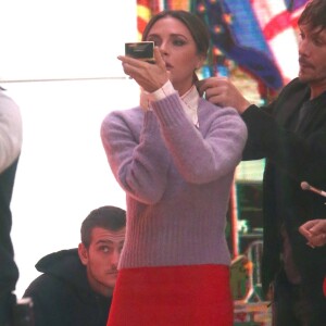 Victoria Beckham se prépare pour passer dans l'émission "The Today Show" à New York, le 15 octobre 2019.