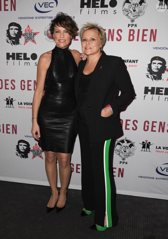 Anne Le Nen et sa compagne Muriel Robin - Avant-première du film "Des gens bien" au cinéma Gaumont-Opéra à Paris le 2 avril 2019. © Coadic Guirec/Bestimage