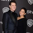 Jim Carrey et sa compagne Ginger Gonzaga à l'after party InStyle and Warner Bros lors de la 76ème cérémonie annuelle des Golden Globe Awards au Beverly Hilton Hotel à Los Angeles, Californie, Etats-Unis, le 6 janver 2019.