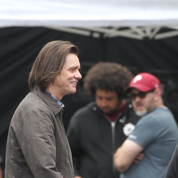 Jim Carrey sur le tournage de "Kidding" à Los Angeles le 22 mai 2018. © CPA/Bestimage