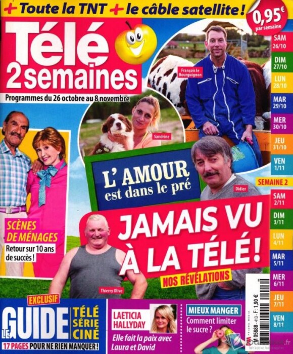 Couverture du magazine "Télé 2 semaines", du 26 octobre au 8 novembre 2019.