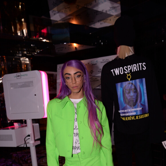 Exclusif - Bilal Hassani - After du concert de Bilal Hassani à la Gioia à Paris le 21 octobre 2019. Le jeune chanteur français se produisait sur la scène de l'Olympia avant son arrivée à la Gioia. © Rachid Bellak/Bestimage