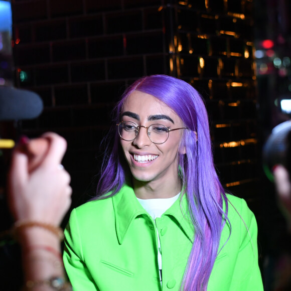 Exclusif - Bilal Hassani - After du concert de Bilal Hassani à la Gioia à Paris le 21 octobre 2019. Le jeune chanteur français se produisait sur la scène de l'Olympia avant son arrivée à la Gioia. © Rachid Bellak/Bestimage