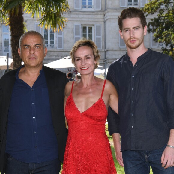 Nicolas Boukhrief, Sandrine Bonnaire et Pierre Lemaitre lors de la 12ème édition du festival du Film d'Angoulême, le 21 août 2019. © Guirec Coadic/Bestimage