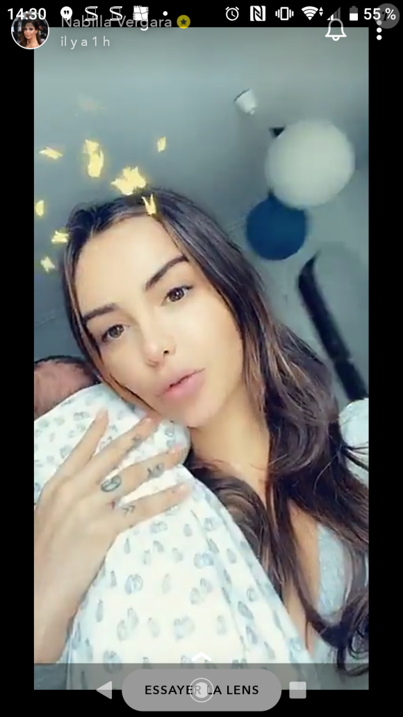 Nabilla Benattia donne des nouvelles de son fils Milann sur Snapchat, le 23 octobre 2019