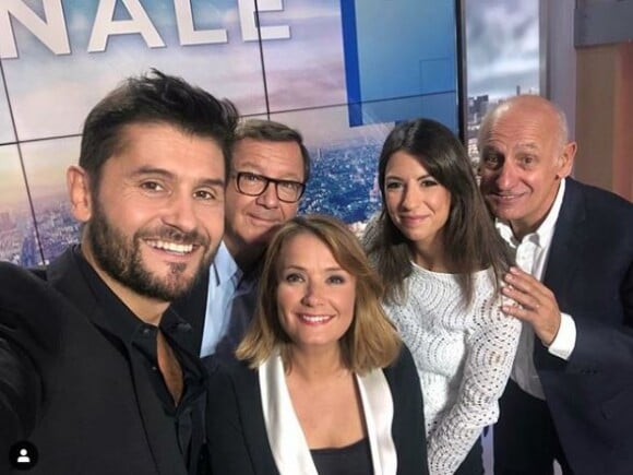 Christophe Beaugrand avec l'équipe de "La Matinale" de LCI. Photo publiée sur Instagram le 30 septembre 2019.