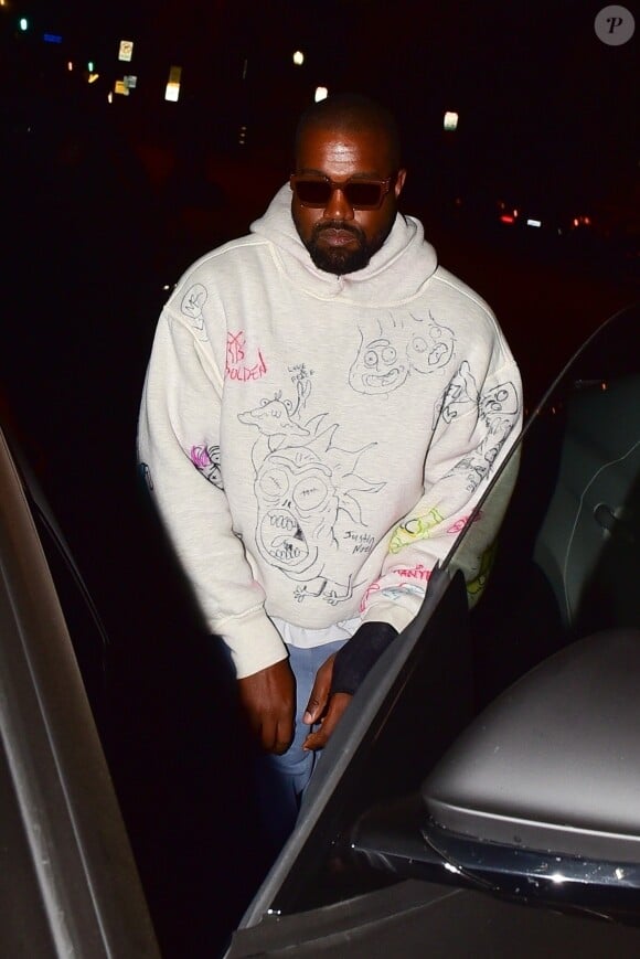 Exclusif - Kanye West à la sortie d'un dîner au Bungalow à Santa Monica le 18 août 2019.
