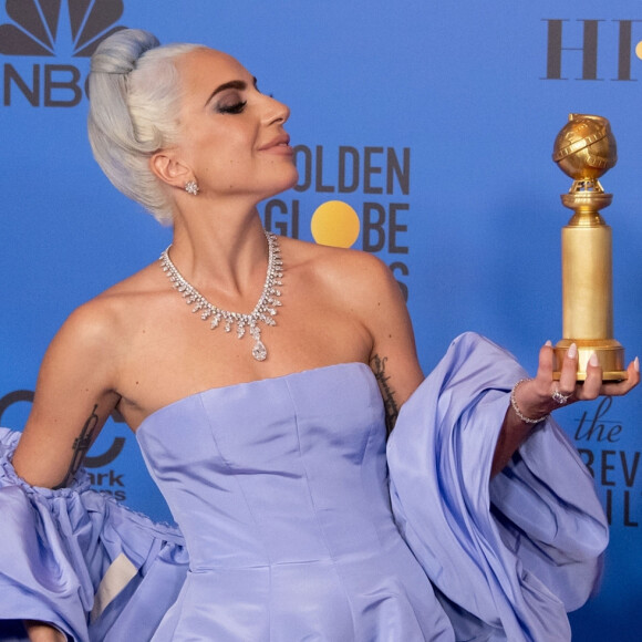 Lady Gaga lors de la press room de la 76ème cérémonie annuelle des Golden Globe Awards au Beverly Hilton Hotel à Los Angeles, Calfornie, Etats-Unis, le 6 janver 2019.