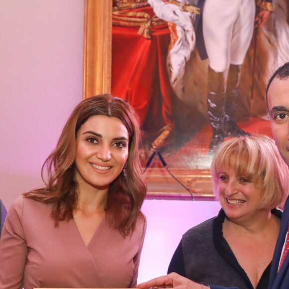 Exclusif - Karen Khurshudyan, président de l'école Abovian, Diana Gasparyan, maire de Echmiadzine, à la soirée caritative organisée au Palais du Pharo, au profit de l'école arménienne Abovian. Marseille, le 26 octobre 2019. Adriana, son mari et leur fille sont invités d'honneur de la soirée organisée autour du thème de l'enfance par E.Melkonian et K.Khurshudyan. Adriana a reçu la médaille Charles Aznavour en présence de M.Vassal (présidente du conseil de la métropole d'Aix-Marseille-Provence et du conseil départemental des Bouches-du-Rhône), de R.Findykian et D.Gasparyan, maire de Echmiadzine, le "vatican arménien" et la première femme à devenir maire en Arménie. © Philippe Doignon / Bestimage