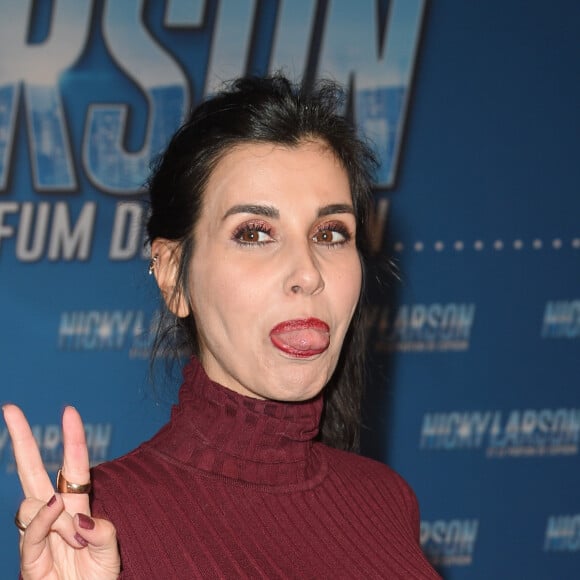 Reem Kherici (enceinte) à l'avant-première du film "Nicky Larson et le Parfum de Cupidon" au cinéma Le Grand Rex à Paris, France, le 1er février 2019. © Coadic Guirec/Bestimage